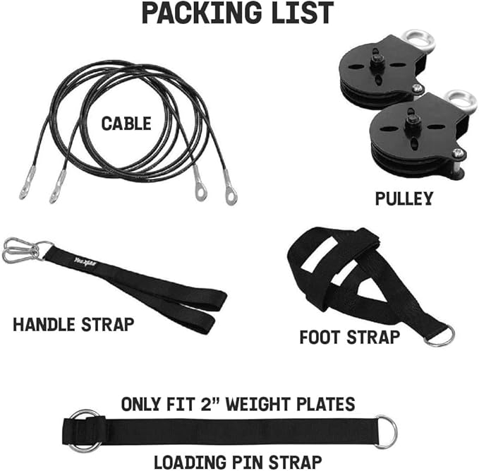 Yes4All Tricep Press Down Cable Machine Attachment Set, LAT Pulldown Attachment, Cable Machine Accessories for Home Gym