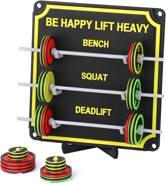 Bnesi Personalized Removable Mini Barbells Tracking Board Custom Weightlifting Tracking Board with Text Customized Board for Workout Tracking Gifts for Fitness Lovers