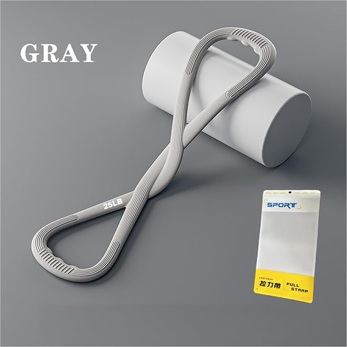 Upgraded Figure 8 Resistance Band - Portable Silicone Exercise Band for Yoga, Strength Training & Full Body Workouts | Home Gym & Travel Equipment