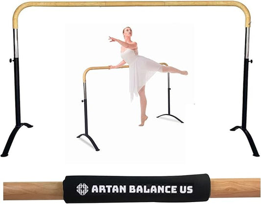 Ballet Barre Portable for Home or Studio, Height Adjustable Bar for Stretch, Pilates, Dance or Active Workouts, Single or Double Bar, Kids and Adults