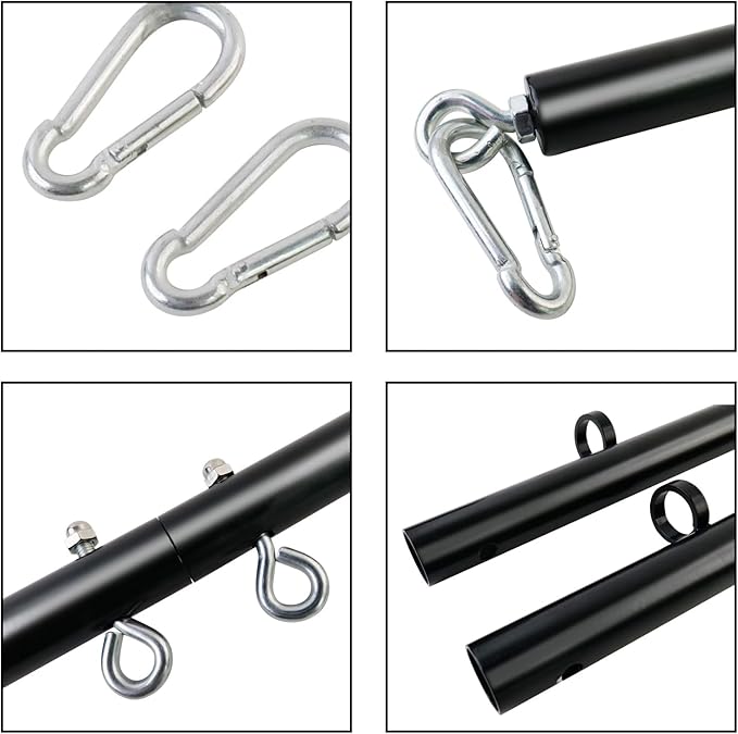 Spreader Bar Heavy Duty Stainless Steel Expandable Black Stainless Steel Bar, Yoga Training Fitness Gear, Workout Bar,Home Sports Gym Kit