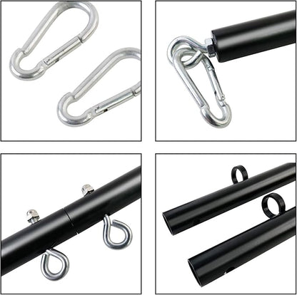 Spreader Bar Heavy Duty Stainless Steel Expandable Black Stainless Steel Bar, Yoga Training Fitness Gear, Workout Bar,Home Sports Gym Kit