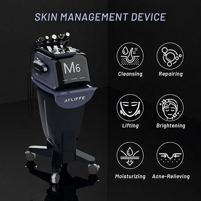 M6 Professional Skin Care Device, 6-in-1 Salon Beauty Machine for Cleansing, Repairing, Lifting, Brightening, Moisturizing, Acne Care