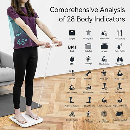 Fitdays Smart Body Fat Scale | Advanced 8-Electrode Technology for BMI/20+ Body Metrics | Full-Color LED & High Precision | Bathroom Weight Scale for Fitness/Weight Loss (FG2015ULB-Black)