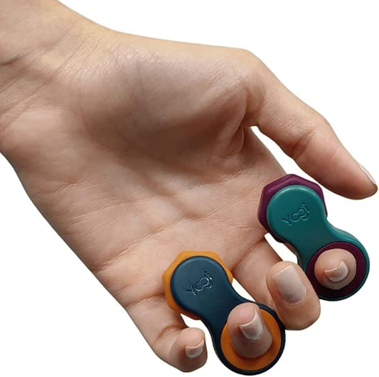 Yogi Fidget Toy – Silent Sensory Spinner for Adults & Kids – Stress Relief Fidgets for ADHD, Anxiety – Fidget Toys for Adults – Includes 5 Finger-Fit Rings – Work, School & Travel – 2-Pack