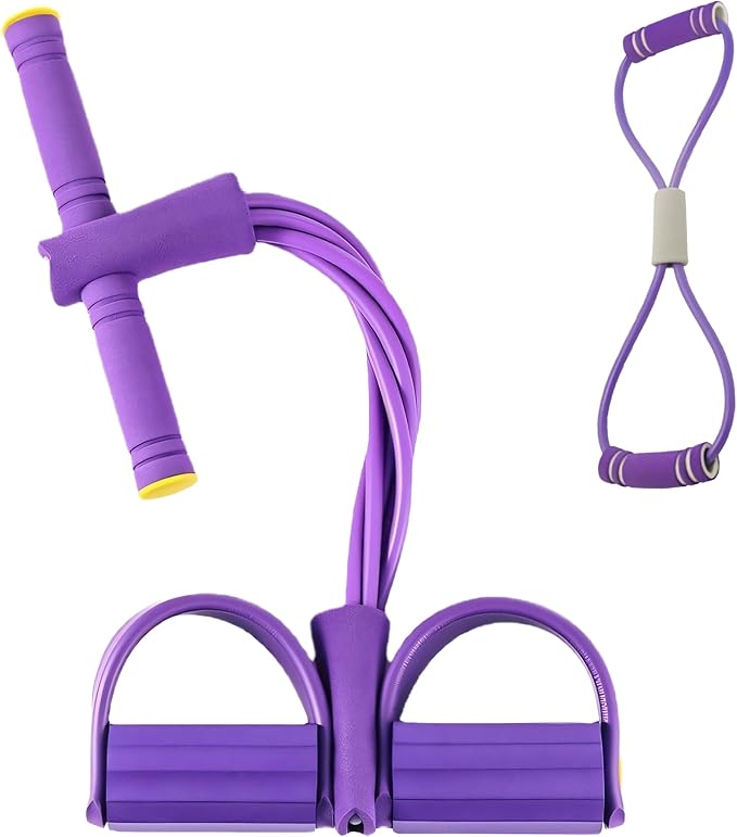 Fitness Resistance Bands-6 Tube, Resistance Bands with Foot Loops, Sit Up Training Band, Upgraded Smart Stirrup Puller,Fitness Pedal Ankle Puller, Pedal Puller Rope