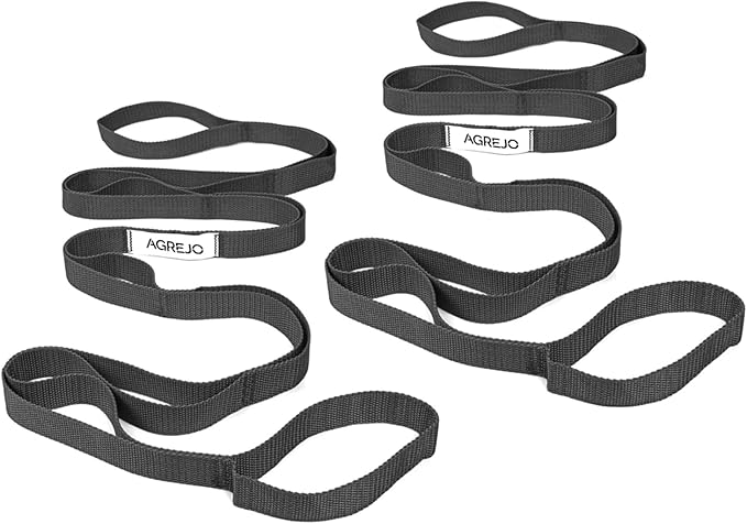 Stretching Strap Yoga Strap Physical Therapy for Home Workout, 10 Loops Non-Elastic Stretch Band for Pilates, Flexibility, Exercise and Gymnastics