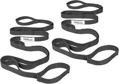 Stretching Strap Yoga Strap Physical Therapy for Home Workout, 10 Loops Non-Elastic Stretch Band for Pilates, Flexibility, Exercise and Gymnastics