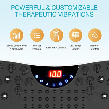 AXV Vibration Plate Exercise Machine Whole Body Workout Portable Mini Vibrate Fitness Platform Lymphatic Drainage Machine for Weight Loss Shaping Toning Wellness Home Gyms Workout (Mini)