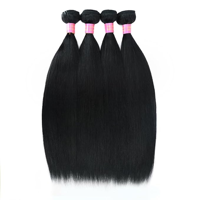 24 26 28 30 Inch Bundles Human Hair 12A Straight Human Hair Bundles 100% Unprocessed Brazilian Virgin Human Hair Extensions Natural Black