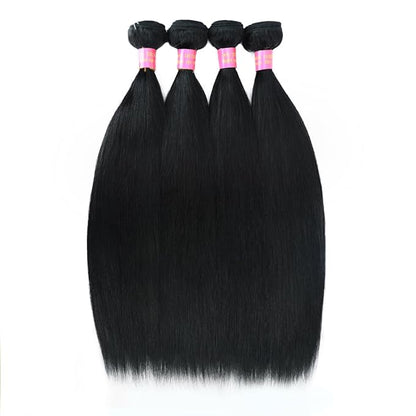 24 26 28 30 Inch Bundles Human Hair 12A Straight Human Hair Bundles 100% Unprocessed Brazilian Virgin Human Hair Extensions Natural Black