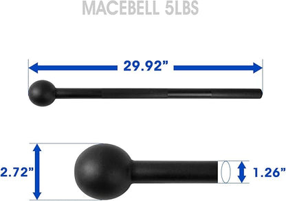 Yes4All Steel Mace Bell for Strength Training - Support Full Body, Muscles, Shoulder, Grips & Forearms Workouts to Rehabilitation, Stretching 5, 7, 10, 15, 20, 25, 30lb For Woman & Man