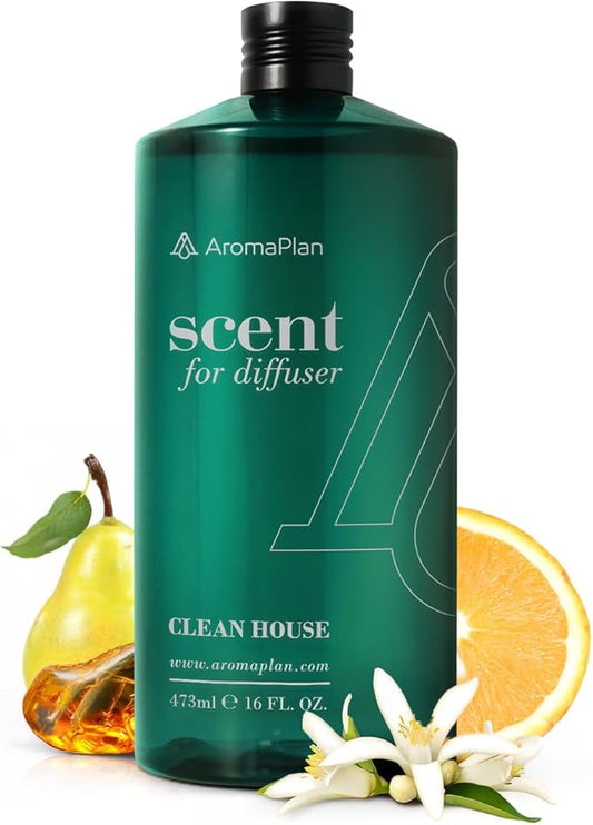 AromaPlan Scents, Clean Smelling Essential Oils, Clean House (16 Fl Oz /473ml)-Fresh Scent Essential Oil for Diffuser, USA Fragrance, Bigger Bottle, Bolder Aroma & Longer Lasting