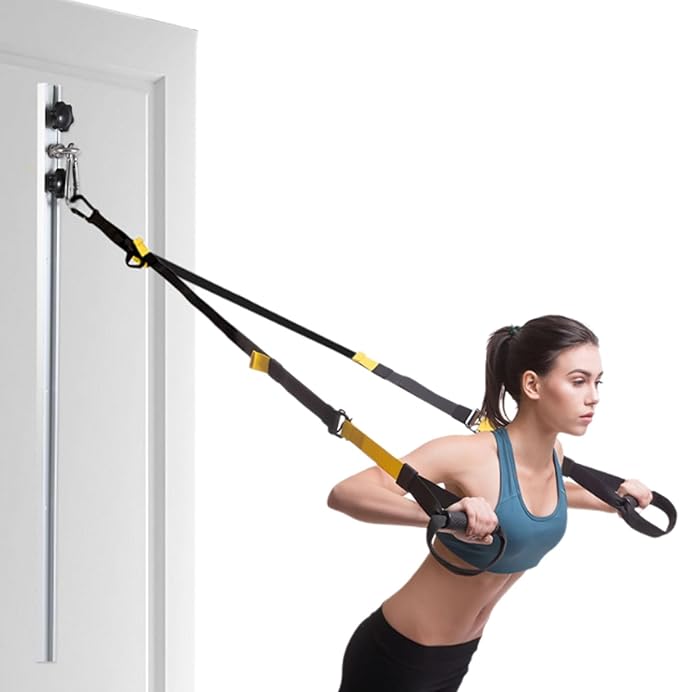Resistance Band Wall Anchor,Djustable Resistance Bands Anchor,Door Anchor for Resistance Bands，Aluminum Wall-Mounted Resistance Band Wall Anchor,with 1 Rail, 1 Rail Car，Length 48inchs