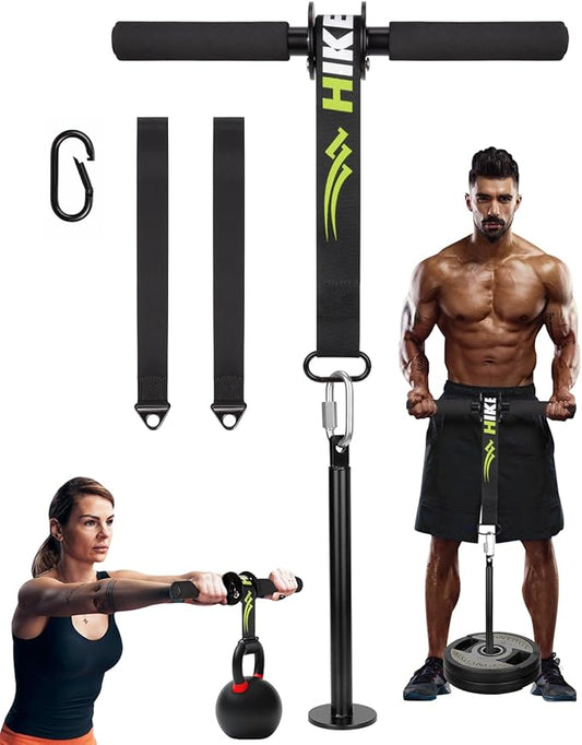 Hikeen Forearm Wrist Roller Trainer Arm Wrestling Training Belt Kit, Arm Strength Training Fitness Equipment Forearm Wrist Straps for Muscle Strength Training at Home, in The Gym or Outdoors