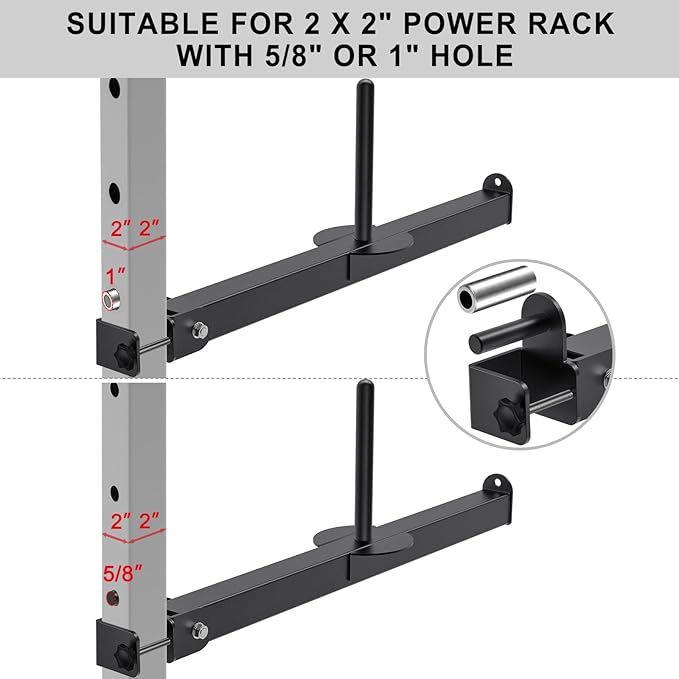 Belt Squat Attachment for 2" x 2" or 3" x 3" Power Rack with 5/8" or 1" Holes, Landmine Belt Squat Machine, Compatible with 1" & 2" Weight Plates, Home Gym Squat Rack Accessories