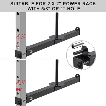 Belt Squat Attachment for 2" x 2" or 3" x 3" Power Rack with 5/8" or 1" Holes, Landmine Belt Squat Machine, Compatible with 1" & 2" Weight Plates, Home Gym Squat Rack Accessories