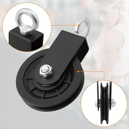 7 Pack 3.54 inch/90 mm Traction Silent Nylon Gym Cable Pulley Wheel, Rotation 360 Degree Traction Wheel, High-Quality, Strong Bearing Capacity,for LAT Pulley System DIY Gym Pulley System. by GENHAKON