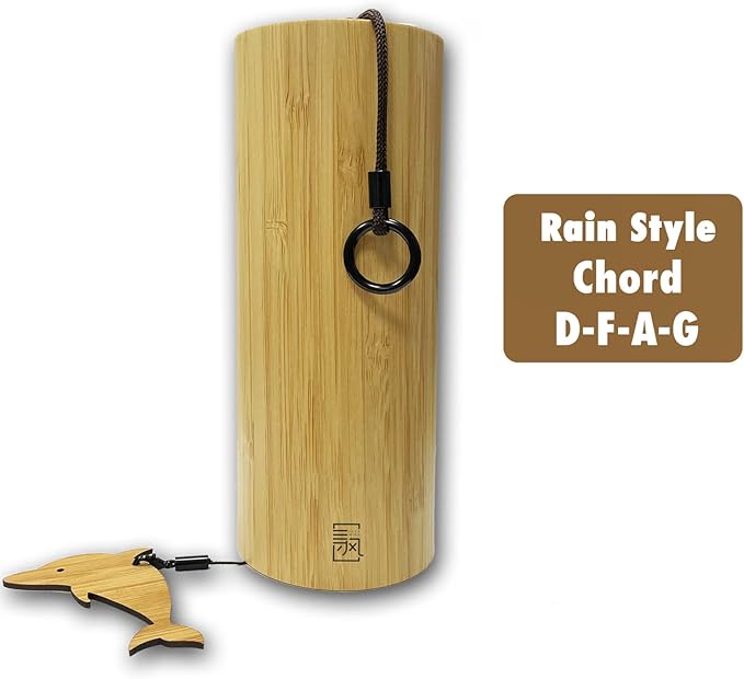 LingTing Bamboo Wind Chimes for Sound Healing, Meditation, Relaxing Emotions,Chord Wind Chimes Hand-Cranked Wind Chimes Unique Decor Gardening Gift for Outdoor Decoration(Dm-Rain), Yellow