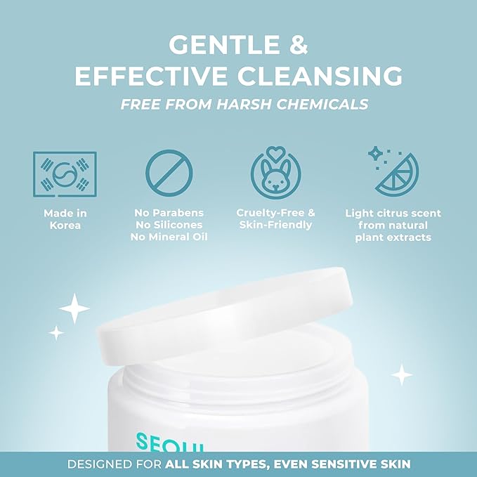 The Beauty Spy Seoul Cleansing Balm-To-Oil Make Up Remover | 3-In-1 Formula - Cleanses, Removes Makeup & Moisturizes Skin | Korean Makeup Remover Balm | Safe on Skin | 30ml/1.01 Oz