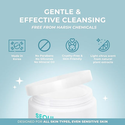 The Beauty Spy Seoul Cleansing Balm-To-Oil Make Up Remover | 3-In-1 Formula - Cleanses, Removes Makeup & Moisturizes Skin | Korean Makeup Remover Balm | Safe on Skin | 30ml/1.01 Oz