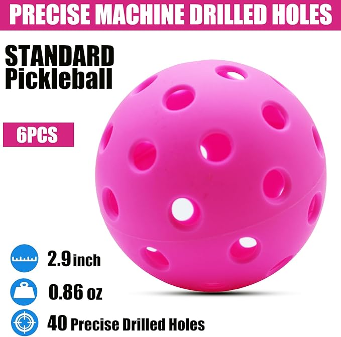 Magicorange Pickleball Balls, 40 Holes Outdoor Pickleballs, High Elasticity & Durable Pickle Balls for All Style Pickleball Paddles