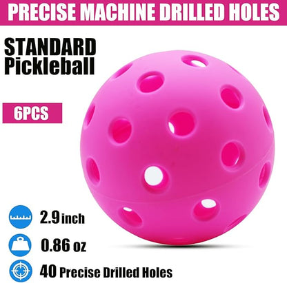 Magicorange Pickleball Balls, 40 Holes Outdoor Pickleballs, High Elasticity & Durable Pickle Balls for All Style Pickleball Paddles