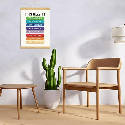 YGSDZY Therapy Office Decor, It's Okay To Not Be Okay Poster, Motivational Kids Art, Classroom Posters Quotes, Educational Wall Art, Mental Health Posters, Therapy Wall Art