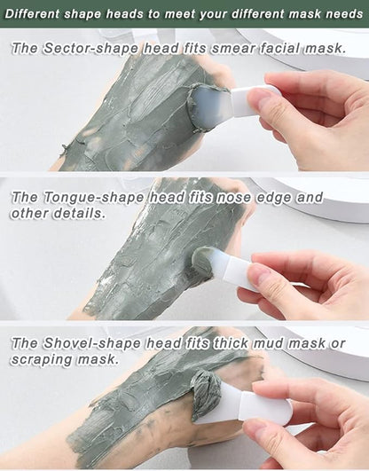 Face Mask Applicator Brushes, Mini Makeup Spatula Portable Beauty Tools Set for Facial Mud, Cosmetic Mask, Facial Clay, Eye Mask, Body Lotion, Body Butter, Serum, Cream. 3PCS Soft Silicone Brush Suit