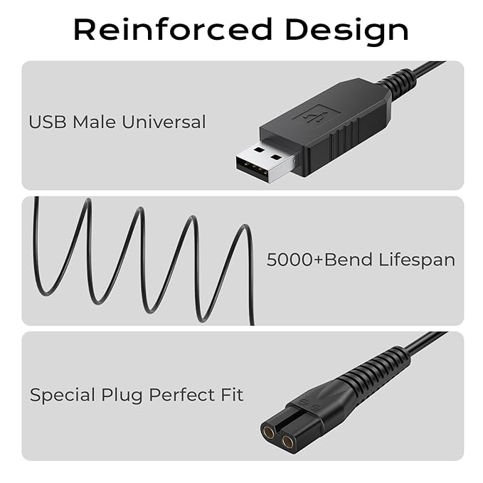 3.5V Charger for Wahl 9649 9649P Color Pro Cordless Hair Clipper, 2-PACK 6ft Replacement Charger Cord for Wahl 9636-700 9636-2201 79434 Color Pro Cordless Hair Clipper & Trimmer