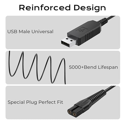 3.5V Charger for Wahl 9649 9649P Color Pro Cordless Hair Clipper, 2-PACK 6ft Replacement Charger Cord for Wahl 9636-700 9636-2201 79434 Color Pro Cordless Hair Clipper & Trimmer