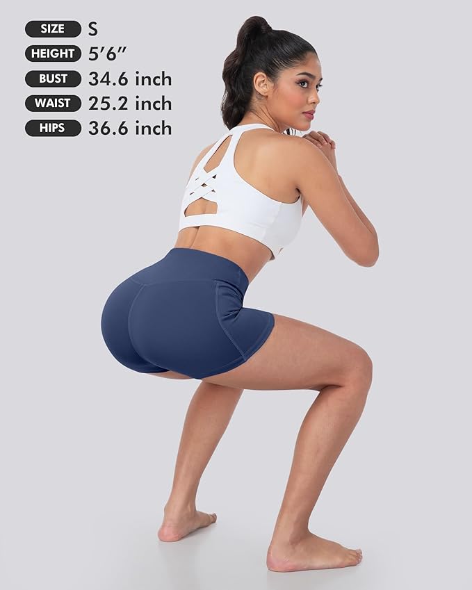 LZYVOO Biker Spandex Shorts Women, High Waisted Tummy Control Workout Yoga Shorts with Pockets