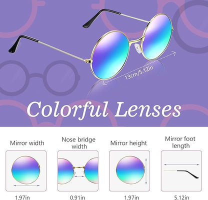 WILLBOND 60s 70s Accessories for Women Hippie Costume Accessories Peace Sign Necklace Headband Hair Wreath Sunglasses