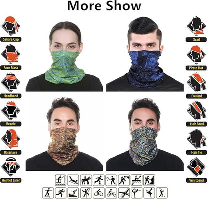 Headband Neck Gaiter Head Wrap Headwear Face Mask Magic Scarf Bandana for Men and Women