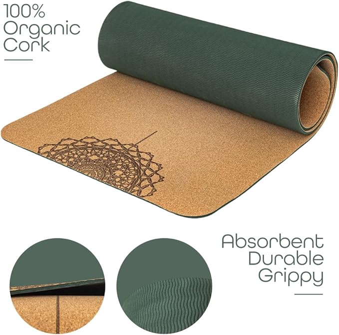 Workout Mat with Strap Carrier- Yoga Mat- Lightweight Exercise Mat- Thick Yoga Mats For Home Workout & Gym- Non-slip Texture Mat For Exercise- 6mm, 72"x24" Workout Mat by Fitby