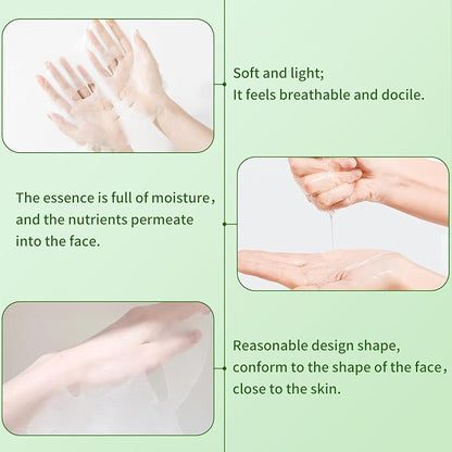 Aloe Vera Face Mask,Hydrating Face Masks Skincare For Dry, Oily,Sensitive Skin,Aloe Facial Skincare Sheet For Moisturizing, Soothing, Calming, Sun Care,Acne, Facial Masks for Women Skin Care 10-Pack