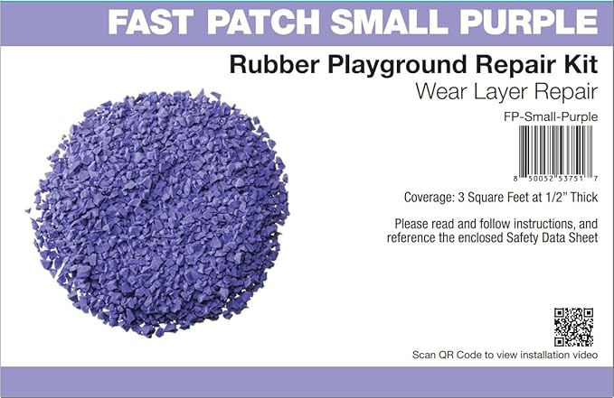 Fast Patch Poured-in-Place Surfacing Repair Kit Fix Rubber Playground (Purple, Small)