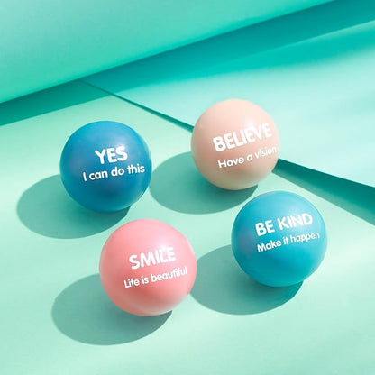 Liliful 48 Pieces Motivational Stress Balls Bulk for Adults Fidget Toys End of The Year Gifts Inspirational Squeeze Balls Employee Appreciation Gift Adult Goodie Bag 2. 2 Inch(Morandi Color)