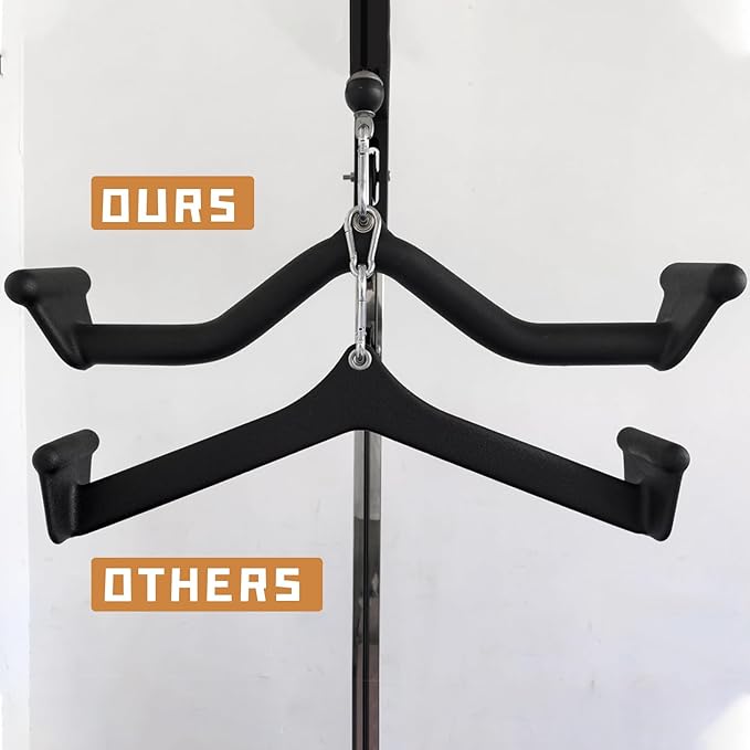 Lat Pull Down Bar T bar Row Attachment, V Bar Tricep Lat Pulldown Attachments, Back Strength Training Bar for Home Gym Exercise Cable Machine Attachments