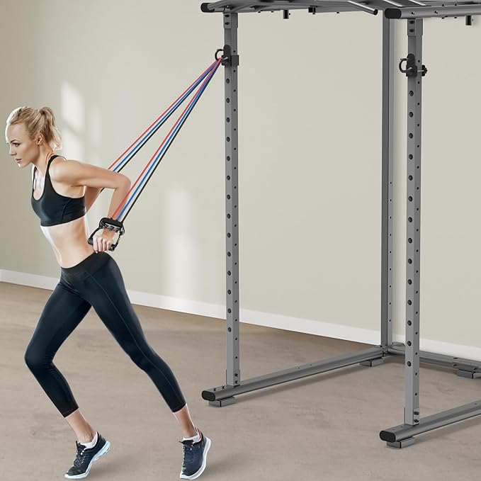 Kipika Power Cage Squat Rack Home Gym Accessories - Anchor for Resistance Bands Fits Rack with 5/8" or 1" Holes, Heavy Duty Hooks for Workouts, Strength Training, and Physical Therapy Exercise, 2 Pack
