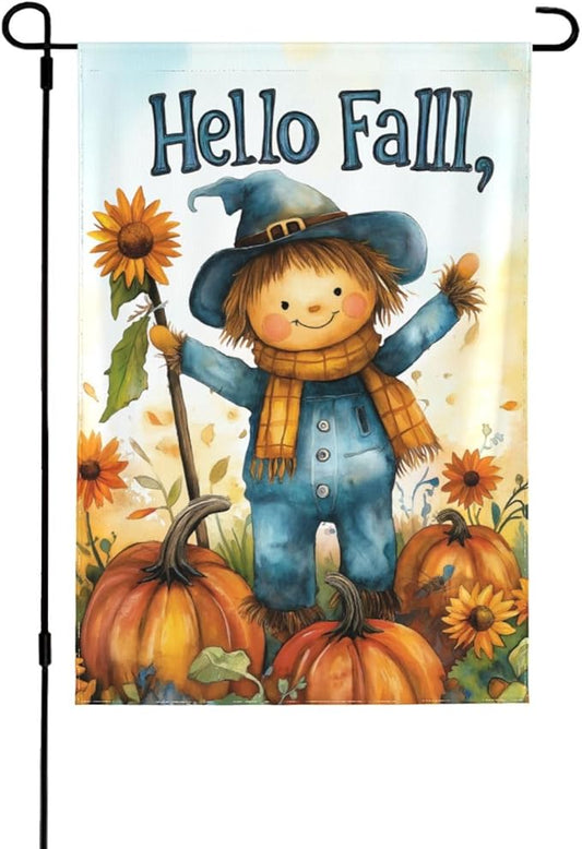 Scarecrow Garden Flag 12x18 In Double Sided Yard Flags Lawn Sign Decor No Flagstand