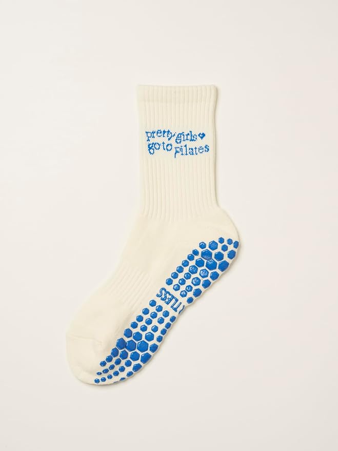 Crew Half Calf Grip Socks, Cutest Fruits Pilates Socks, Ruffle socks, Non-Slip, Barre Yoga Fitness