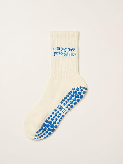 Crew Half Calf Grip Socks, Cutest Fruits Pilates Socks, Ruffle socks, Non-Slip, Barre Yoga Fitness