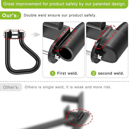 SELEWARE Solid Dip Bar Attachment for 2" x 2" or 3" x 3" with 1", 1/2" or 5/8" Hole Power Cage Squat Rack, Set of 2 Dip Bar Muti-Grip Handles for Strength Training, Double Welding Design