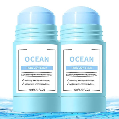 2Pcs Clay Mask For Face, Blackhead Remover For Face, Deep Pore Cleansing, Moisturizing, Skincare Facial Mask for Refining Pores and Controlling Oil (A02#2Pcs Blueberry)