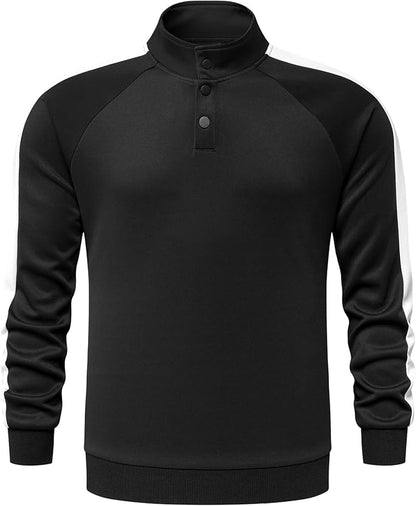JMIERR Men's 2 Piece Casual Outfits Quarter Button Lightweight Sweatshirt Tracksuit & Joggers Sweatpants Sweatsuit Set