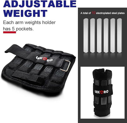 Wrist Arm Weights, Adjustable Wrist Weights, Removable Wrist Ankle Weights for Men Women, for Fitness, Walking, Jogging, Workout, Running, 1Pair 2 Pack