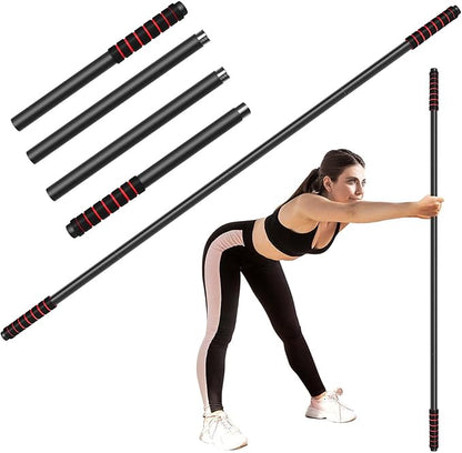 Yoga Stick Sturdy Steel, 5 Ft Adjustable Stretching Stick for Mobility, Flexibility and Balance, Versatile Exercise Stick with Non-Slip Ends and Foam Handles for Fitness, and Posture