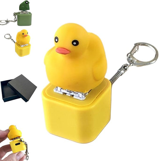 Duck Quacking Fidget Toy, Fun Stress Relief Toy with Led Lights, Cute Duck Quacking Keychain, Adults Keyboard Clicker, Ideal for ADHD and Autism (Duck Quacking)