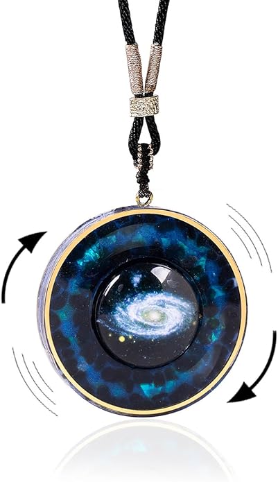 Day Day Up Orgonite Necklace - Sri Yantra Rotatable Pendant For Anti Stress Anxiety & Meditation - Malachite And Tiger Stone For Spiritual Healing & Positive Energy